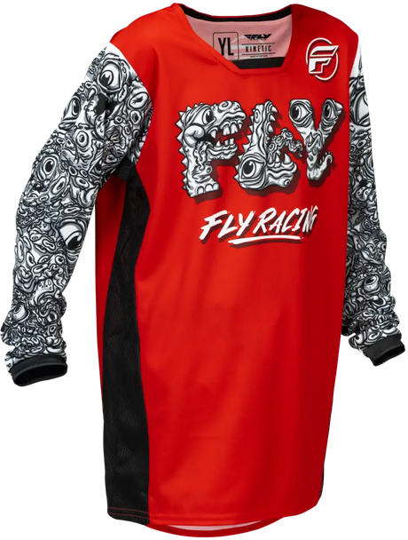 Youth Kinetic Mutant Jersey Red/White/Black Yl - FLY RACING