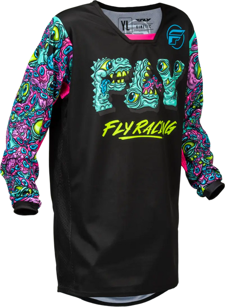 Youth Kinetic Mutant Jersey Black/Multi Ym - FLY RACING