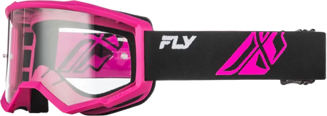 Youth Focus Goggle Black/Pink W/ Clear Lens - FLY RACING