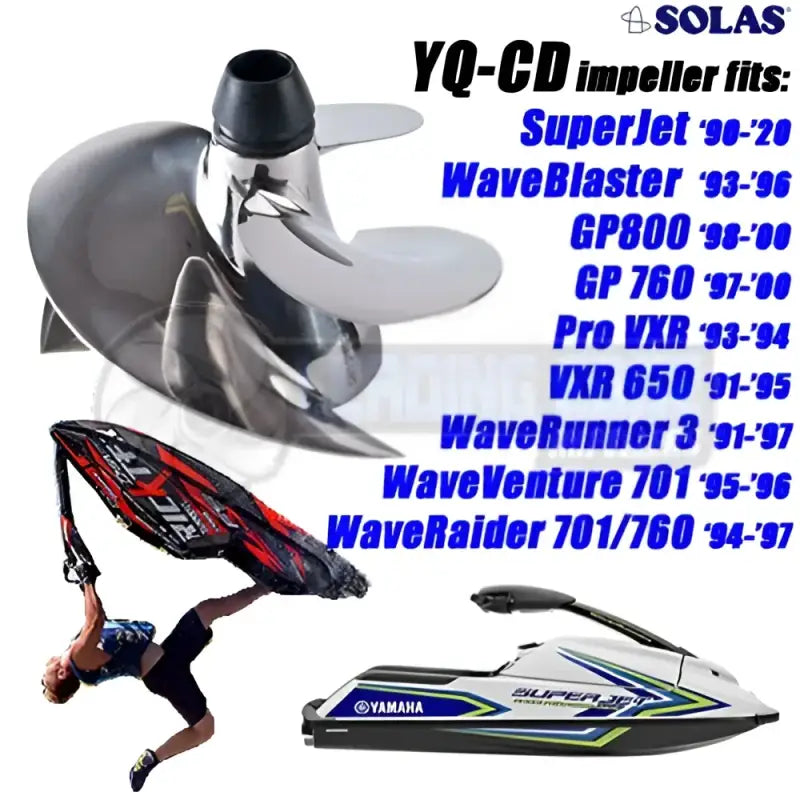 Jet ski impeller compatibility guide for YQ-CD-10/16 Solas Concord Ultra High Strength impeller