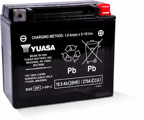 YUAM420BS Battery Ytx20l Sealed Factory Activated - YTX