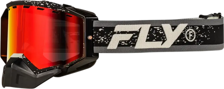 Zone Snow Goggle Black/Grey W/Red Mirror/Amber Lens - FLY RACING