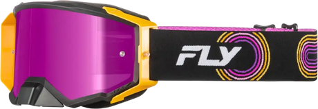 Zone Elite Goggle Blk/Yel/Pur W/ Magenta Mirror/Smoke Lens - FLY RACING