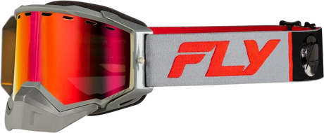 Zone Elite Snw Goggle Grey/Red W/Red Mir/Plrzd Amber Lens - FLY RACING