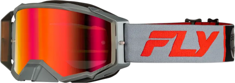 Zone Pro Goggle Grey/Red W/ Light Red Mirror/Amber Lens - FLY RACING