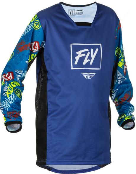 Fly Racing Fly Racing 375-427YL Youth Kinetic Rebel Jersey Blue/Light Blue Yl
