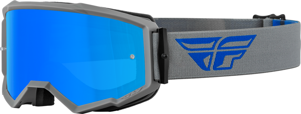 Fly Racing Fly Racing 37-51495 Zone Goggle Grey/Blue W/ Sky Blue Mirror/Smoke Lens