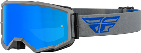 Fly Racing Fly Racing 37-51495 Zone Goggle Grey/Blue W/ Sky Blue Mirror/Smoke Lens