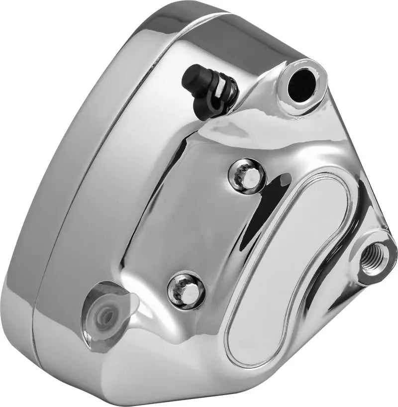 Chrome motorcycle engine cover from the Calipers collection, perfect for powersports brake upgrades
