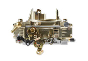 Gold-colored Holley carburetor with fuel inlet for mildly modified vehicles in product 0-1848-2