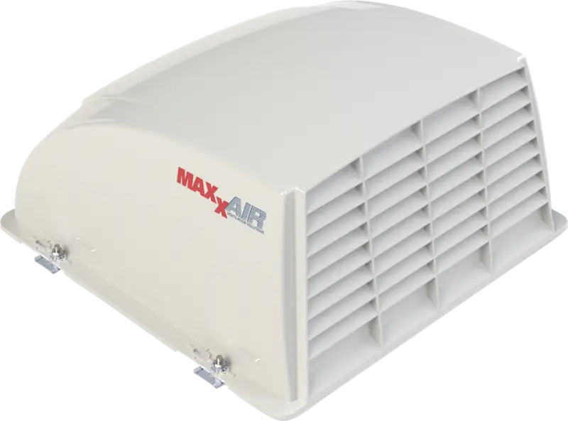 00-933051 Maxxair Vent Maxxair I+ Vent Cover Translucent for RV roof vents, 14x14 inches, vented on one side, durable polyethylene, translucent white.