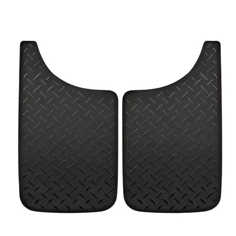 Black diamond pattern Plasticolor mud guard with diamond plate design for vehicle protection