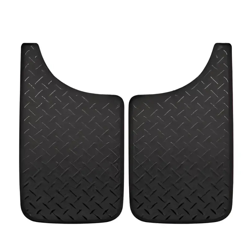 Black diamond pattern Plasticolor mud guard with diamond plate design for vehicle protection
