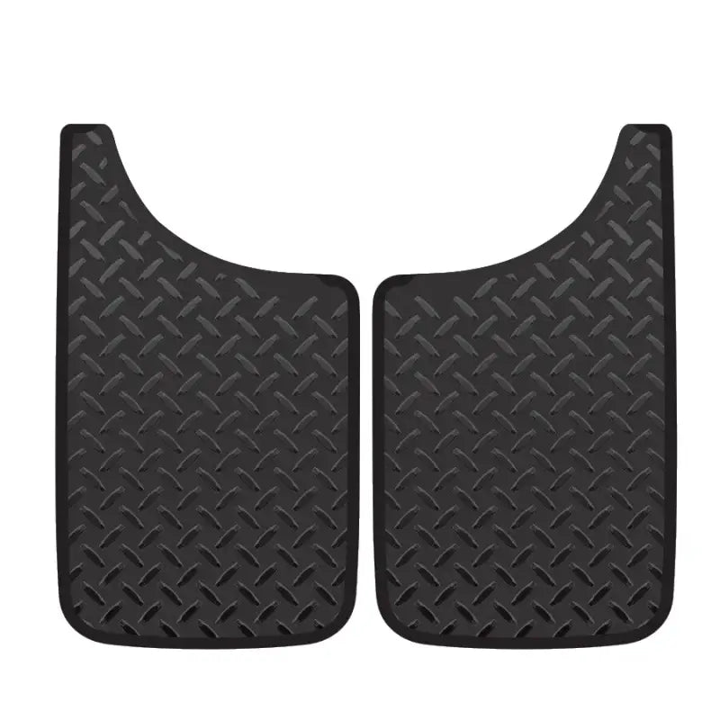 Two black diamond pattern plasticolor mud guard with diamond plate design