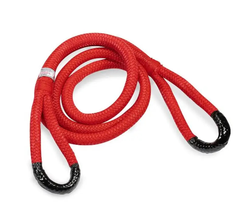 Factor 55 Kinetic Energy Bridle 7/8" X 10' for off-road recovery and towing, red rope with black end loops.