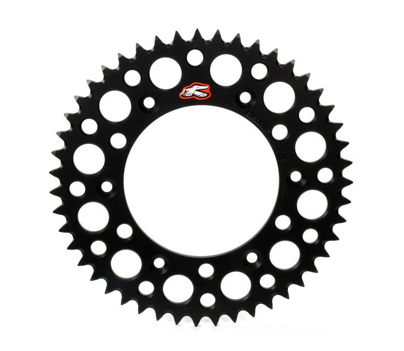 Renthal 224U-520-48GPBK Renthal 20-24 Husq TC250/TX350/FC450/KTM 250-450 SX/XC/SX-F Rear Grvd Sprocket - Blk 520-48P Teeth