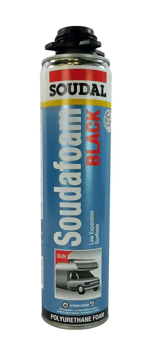 Soudal Soudafoam Black 24Oz. can for filling gaps and cracks in RV chassis, pipes, and vents. Suitable for vinyl, PVC, steel, and common building substrates. Ideal for automotive, powersports, off-road, marine, exterior, truck accessories, interior, truck bed, and RV parts. AVADA - Best Sellers