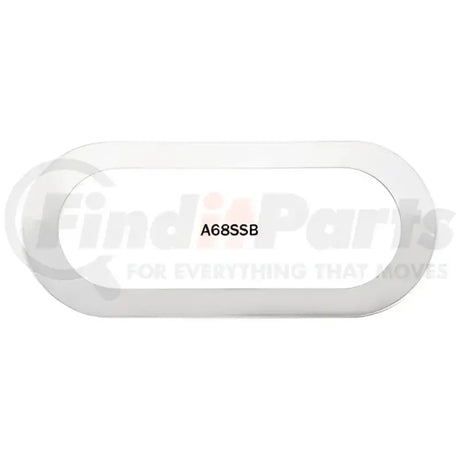 Oval white trim ring with chrome bezel for 00212327p Optronics Poly build