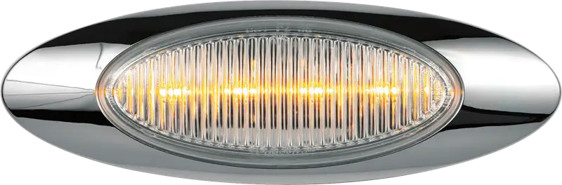 Oval chrome LED light from Optronics M1 LED with ambient clear color and bullet connector