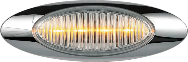 Oval chrome LED light from Optronics M1 LED with ambient clear color and bullet connector
