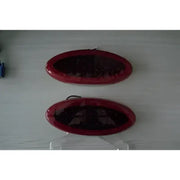 Two oval-shaped 003-85 Creative Pro LED tail lights in red, offering enhanced visibility for stop, tail, and turn signals, designed for RV, automotive, powersports, off-road, marine, exterior, truck accessories, interior, truck bed, and RV parts, RV Lighting, Towing & Hitches, Audio & Electronics, Towing | Trailer | Axles | Brakes | Boat, Lighting - Towing Clearance Lights, AVADA - Best Sellers