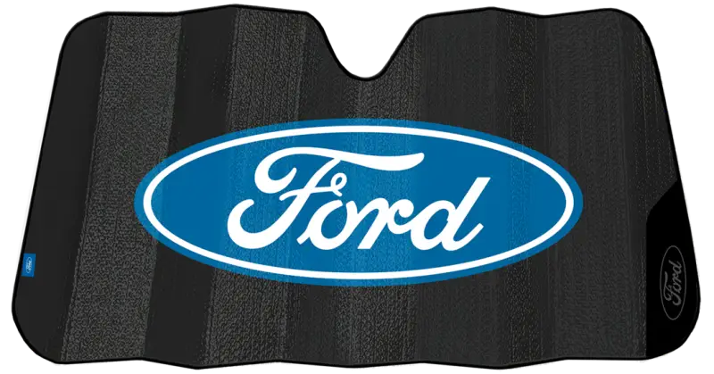 003858R01 Plasticolor Ford Black Matte Accordion Sunshade - Windshield Shade