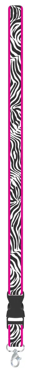 Purple zebra-striped dog collar on Plasticolor Zebra Lanyard, stylish and fun accessory