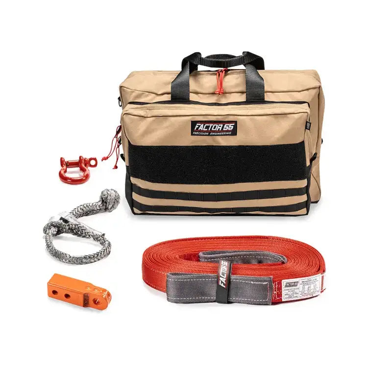 Tan OWHE Veh Rec gear bag with essential off-road recovery tools for Rec Kit Org