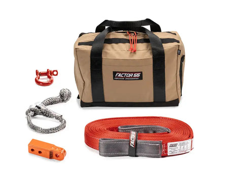 Off-road recovery gear set for vehicle recovery, Owhe Veh Rec Kit, Heavy Duty Org Hitch