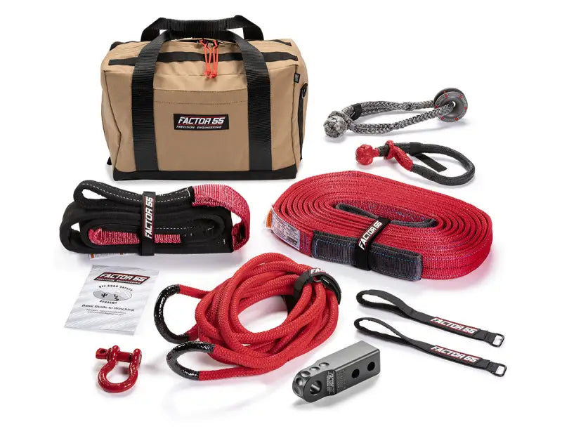 Complete off-road vehicle recovery kit with winch tow kit for tough terrains