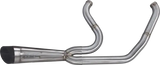 005-4870199 Comp S 2in1 Exhaust Touring M8 Brushed with Turnout designed for maximum torque, featuring race-inspired stainless steel headers, and complete with heat shields.