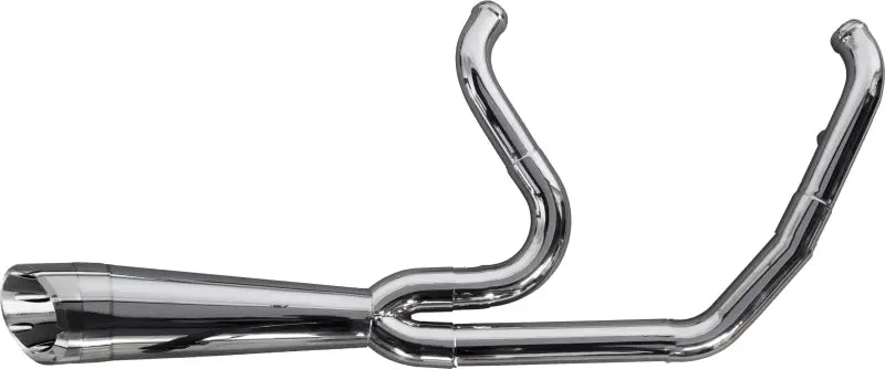 Chrome motorcycle exhaust system with two headers and muffler for 005-5140199-P Comp 2in1 exh flfb