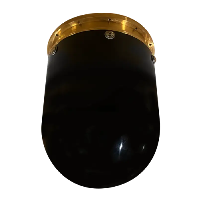 Black rounded Furuno Soundome cover assembly with gold rim for 300L models