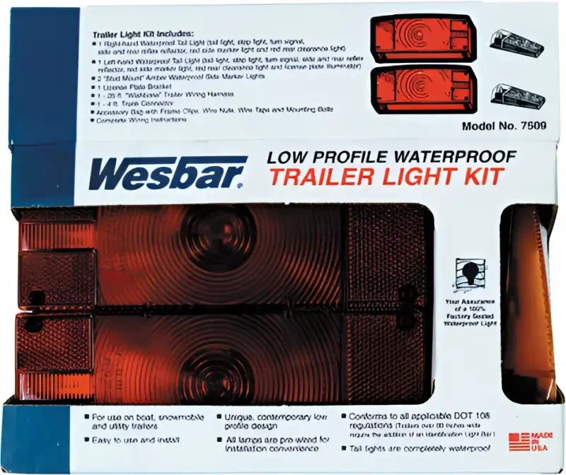 007509 Wesbar Deluxe Trailer Light & Wiring Kit 2-7/8"X8"X2-5/8" 