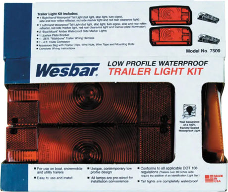 007509 Wesbar Deluxe Trailer Light & Wiring Kit 2-7/8"X8"X2-5/8" 