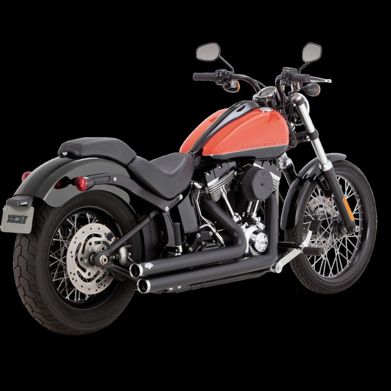 Vance & Hines HD Dyna 06-17 Bigshots Staggered Black PCX Full System Exhaust - 47338