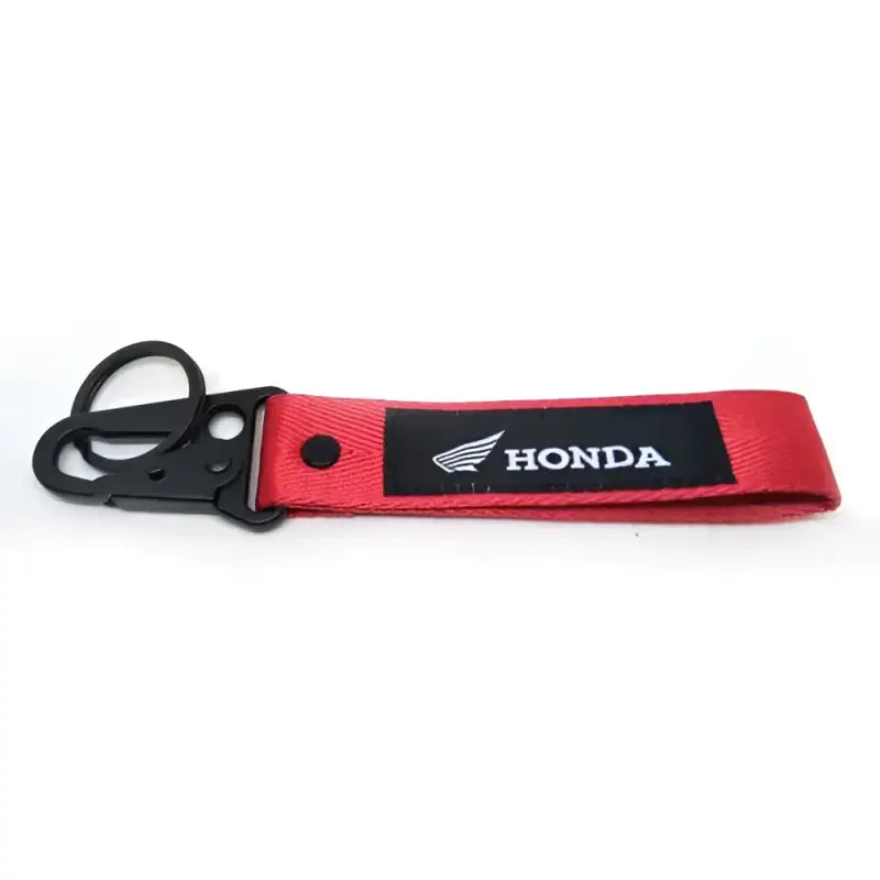 Red lens Honda keychain with black hardware for auto acc command accessories