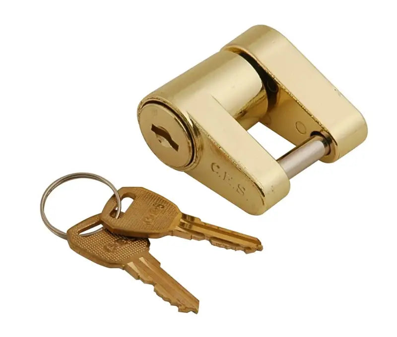 00900-40 C.E. Smith Coupler Lock with keys, heavy-duty construction, universal fit for trailer security.