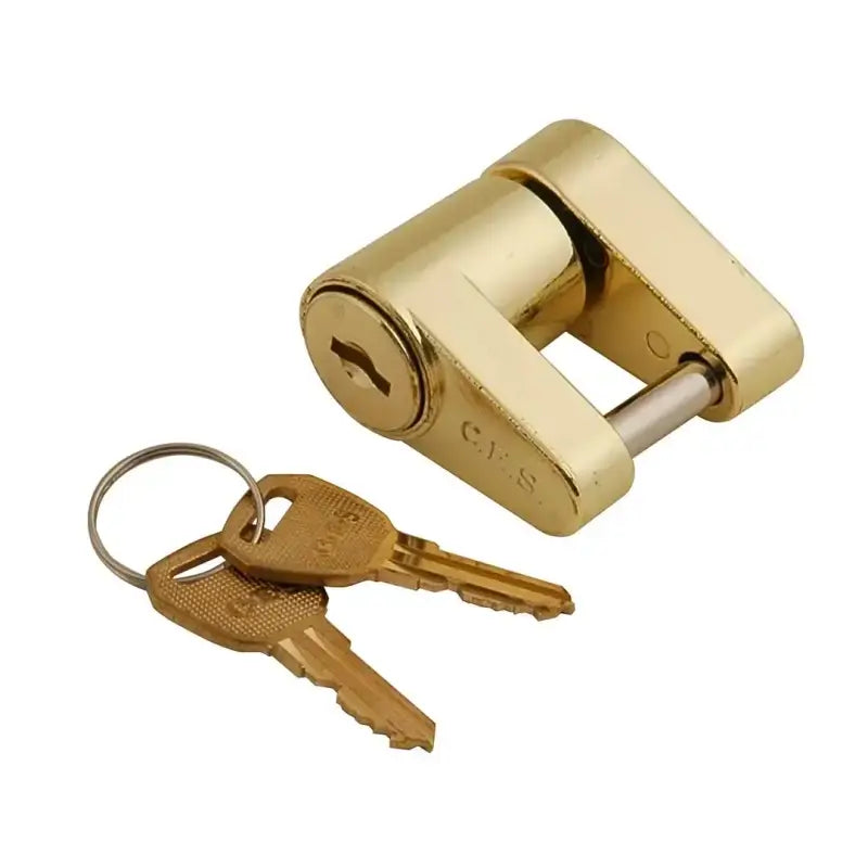 00900-40 C.E. Smith Coupler Lock with keys, heavy-duty construction, universal fit for trailer security.