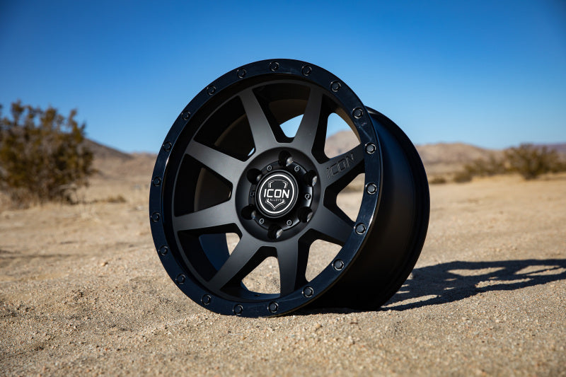 ICON 1817857345DB ICON Rebound 17x8.5 5x5 -6mm Offset 4.5in BS 71.5mm Bore Double Black Wheel - 1817857345DB