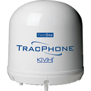 KVH Industry Tracphone Fleet One white dome satellite device