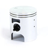 Silver two-stroke engine piston with rings and ports from the 01.4108.A piston kit for Kaw engines