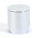 White round smart trash can with silver band, perfect for piston kit and RV parts