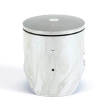 White marble candle with dark grey lid for piston kit RV parts & accessories or truck parts