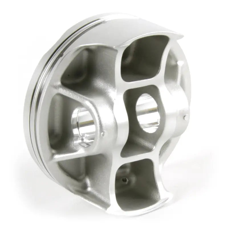 Silver lightweight high-performance piston kit with internal bracing for Kaw engines