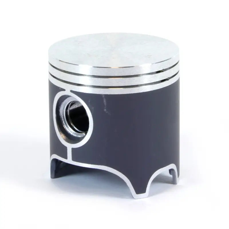 Engine piston with dark gray skirt and silver crown from KTM piston kit for RV and truck parts