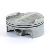 Gray metal piston kit with textured top and ring grooves for Hus/Ktm engines