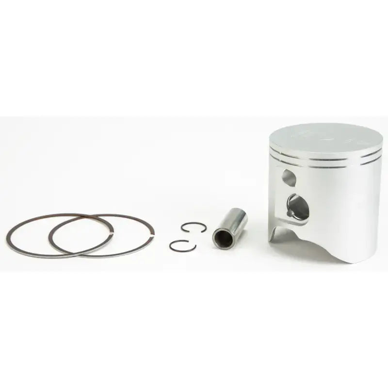 Disassembled forged Nikasil piston kit with rings, pin, and clips for Husqvarna KTM