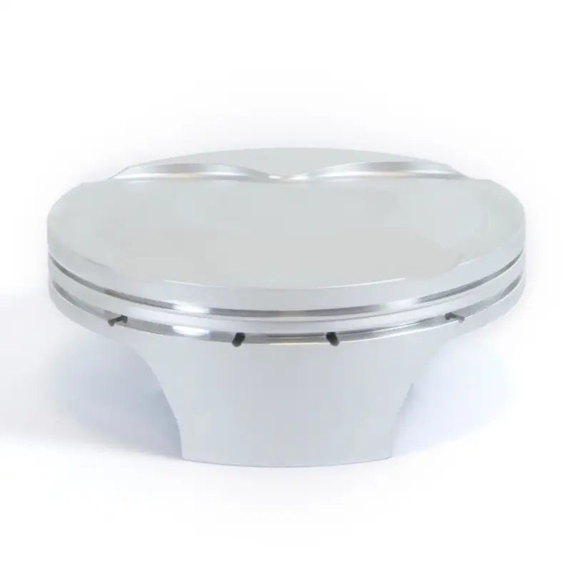 Silver piston kit with frgd nikasil cyl, two ring grooves, and oil drainage holes