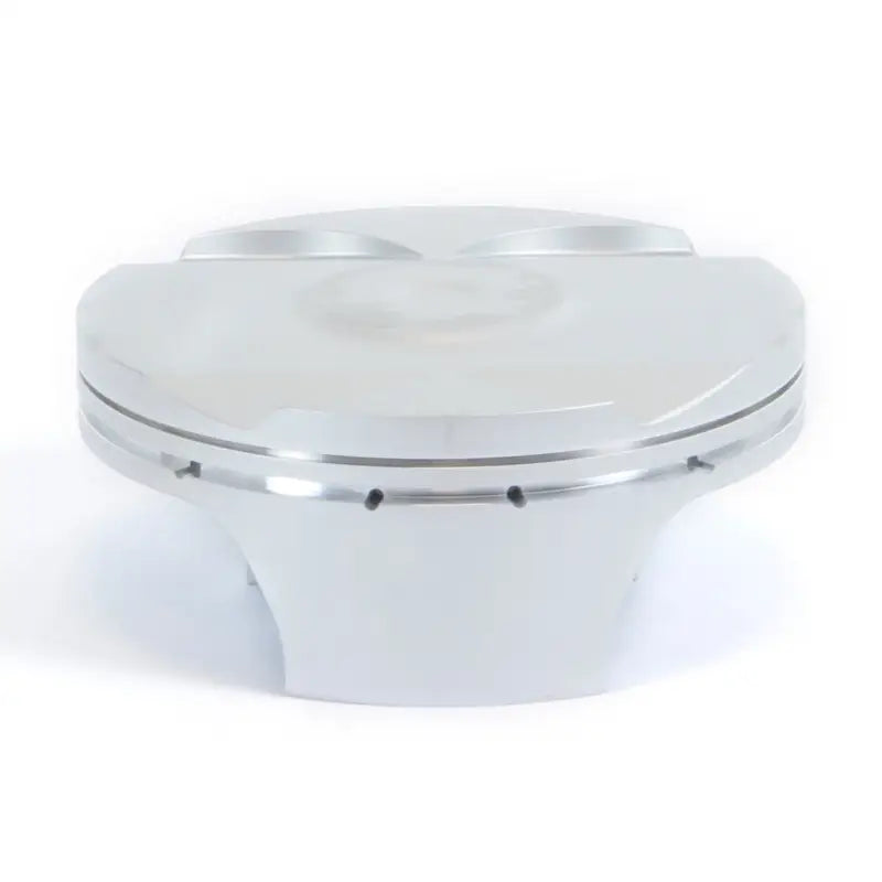 Shiny silver piston kit for Hus/KTM with grooved top and small holes, perfect for RV and truck parts